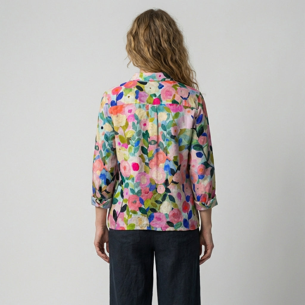 Damebluse med blomsterprint