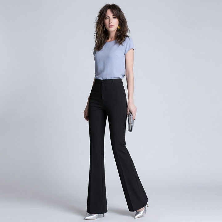 Kvinders elegante Slim Fit høj talje blussede bukser