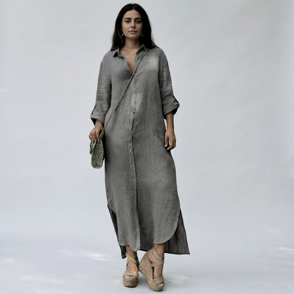 Elegant lang linned kjole
