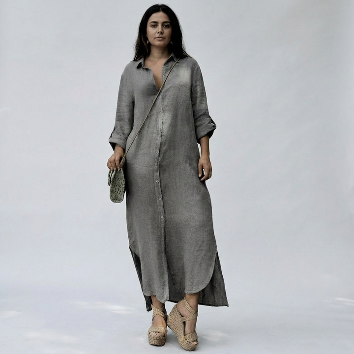 Elegant lang linned kjole