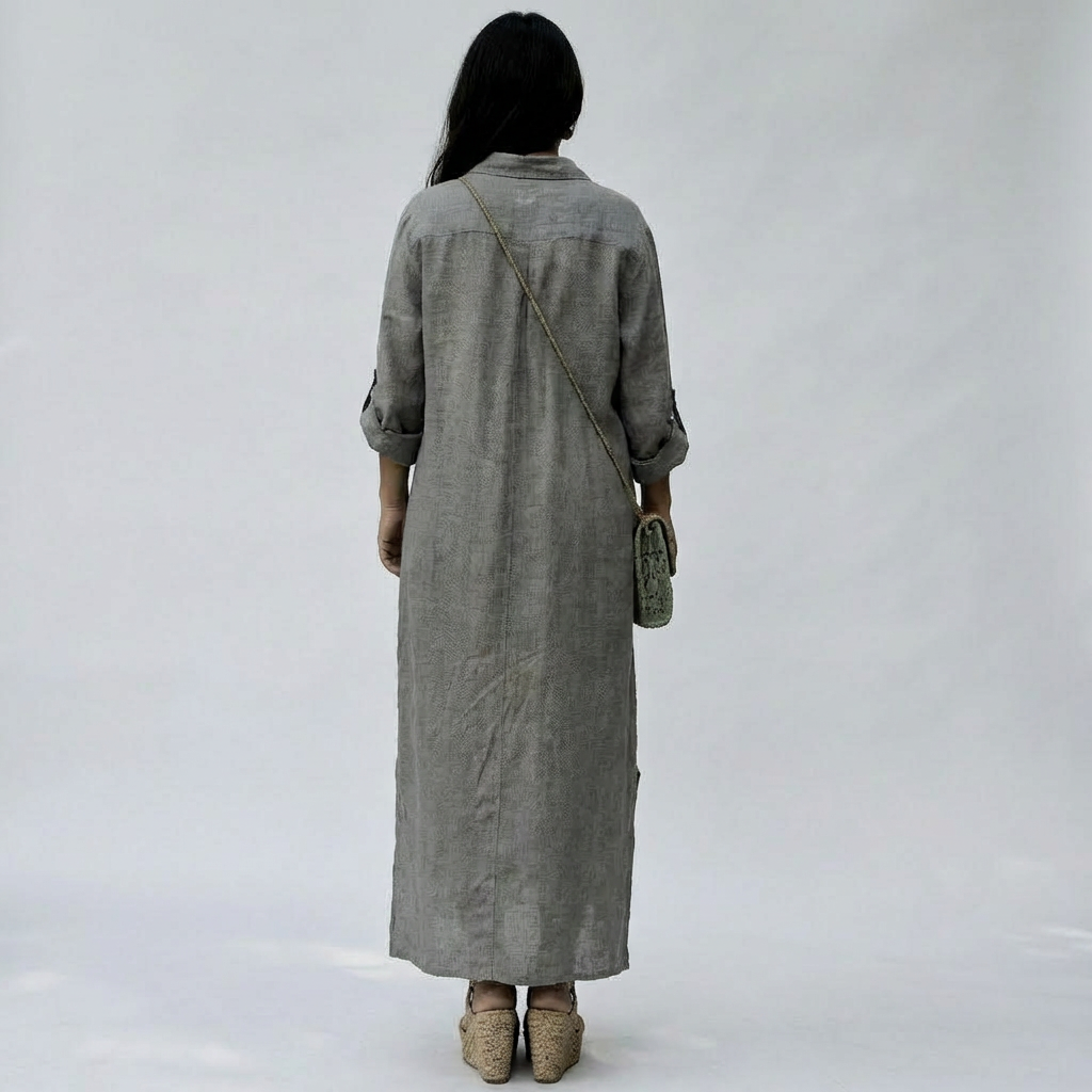 Elegant lang linned kjole
