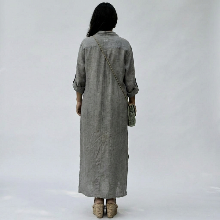 Elegant lang linned kjole