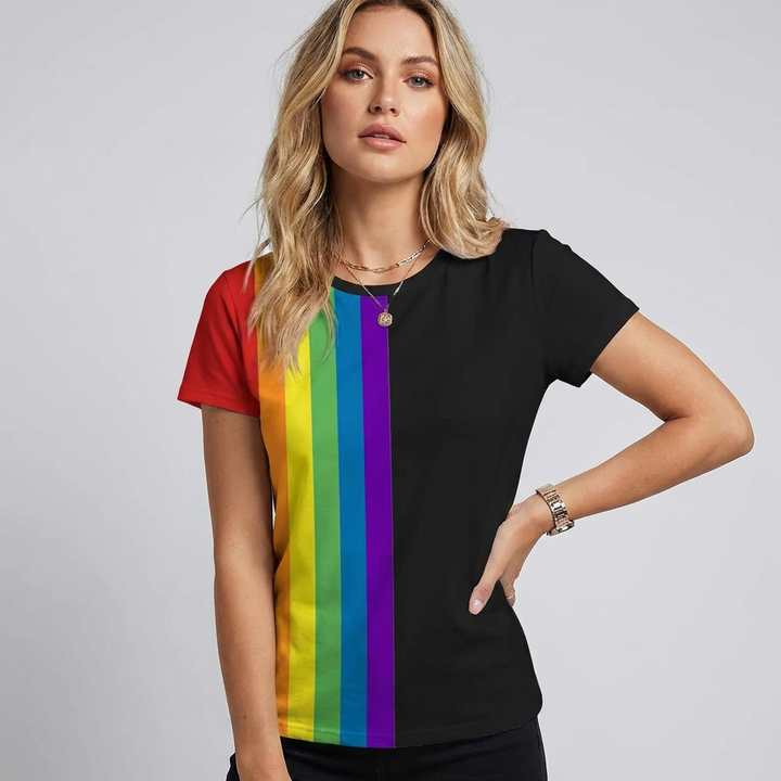 Stilfuld regnbue-T-shirt
