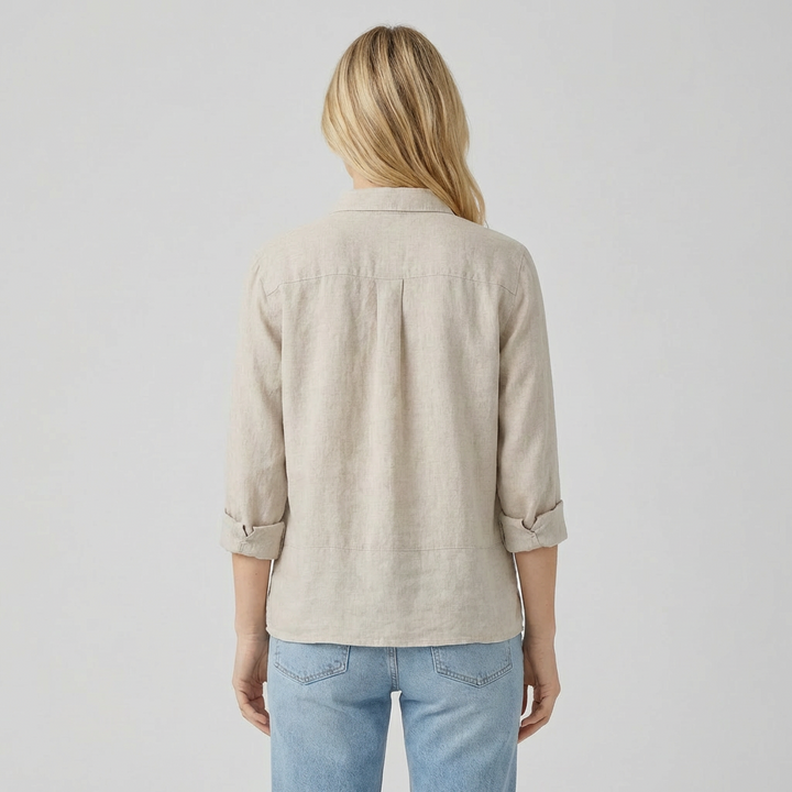 Elegant langærmet bluse til kvinder