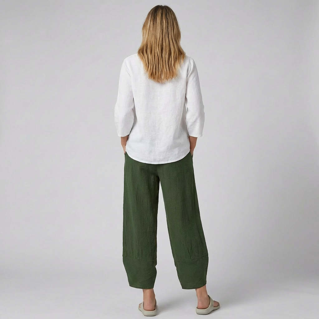 Elegante satinbukser med brede ben