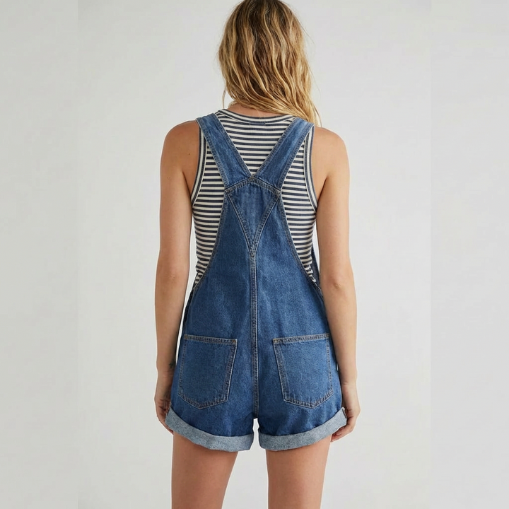 Ærmeløs denimjump jumpsuit afslappet chic