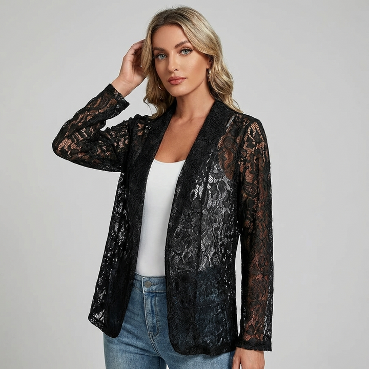 Elegant blazer med blonder