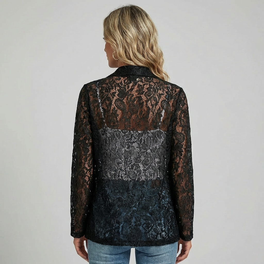 Elegant blazer med blonder