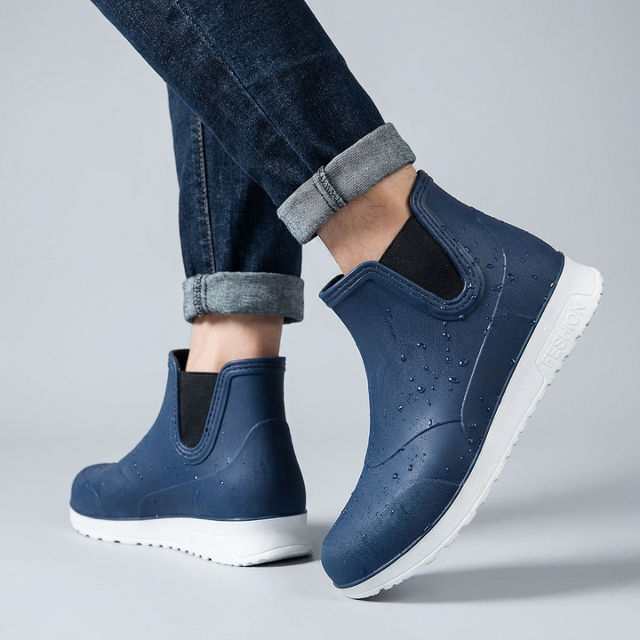 Lette, slidstærke og vandtætte slip-on gummistøvler til mænd