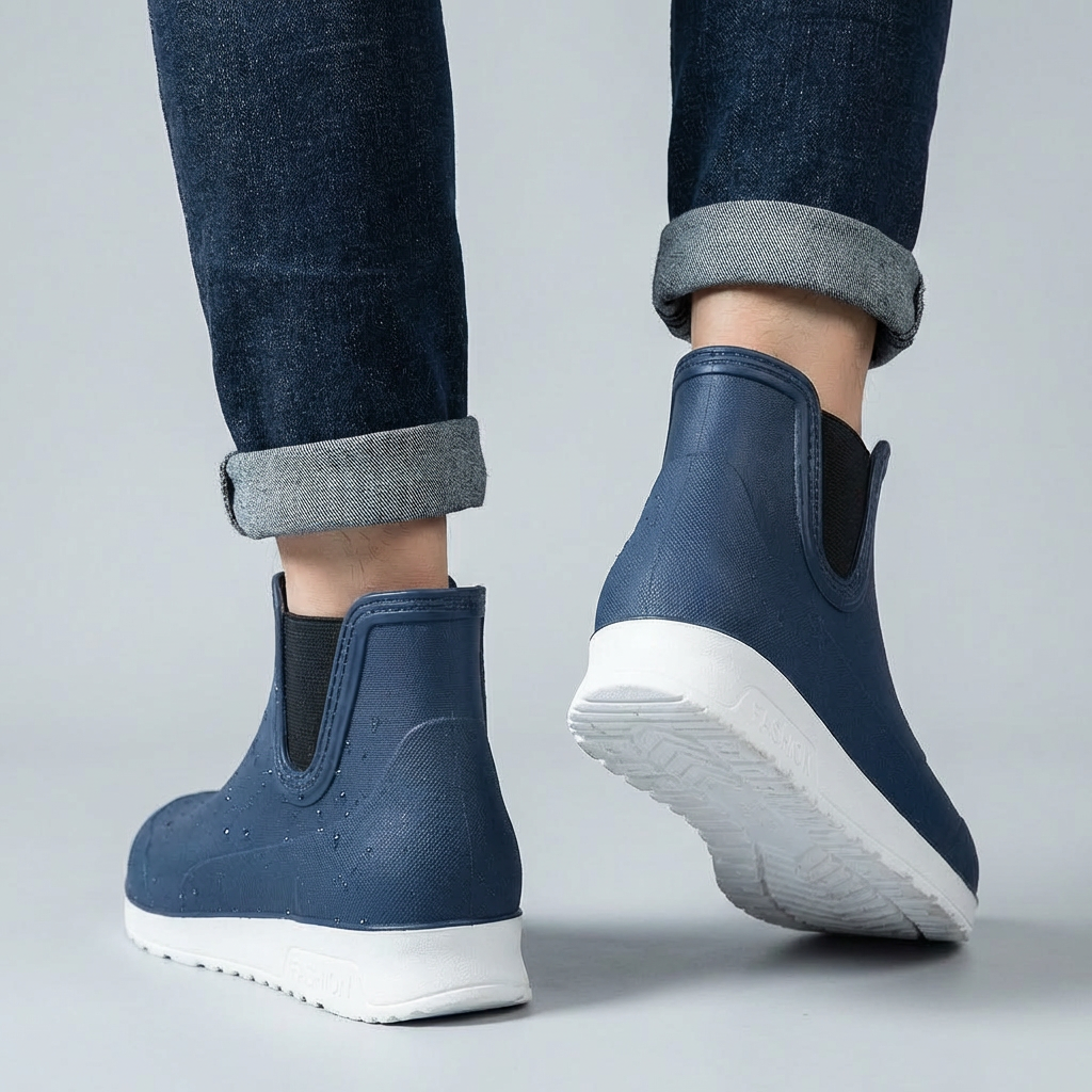Lette, slidstærke og vandtætte slip-on gummistøvler til mænd