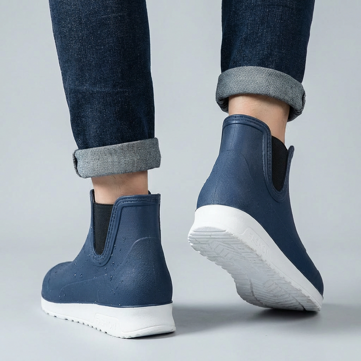 Lette, slidstærke og vandtætte slip-on gummistøvler til mænd