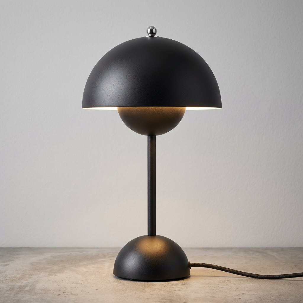 Ledningsfri metalbordlampe