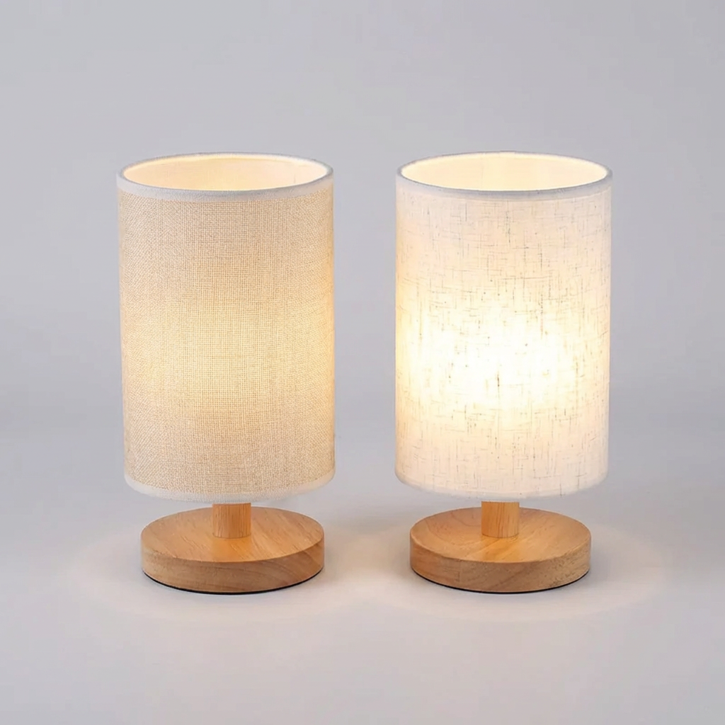 Moderne træ natbordslampe