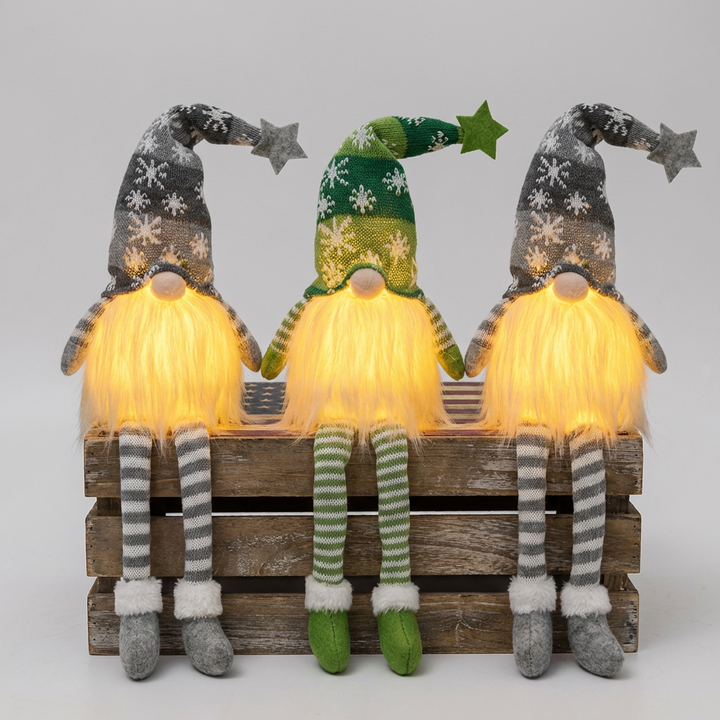 LED ansigtsløse dukke-nisse-ornamenter