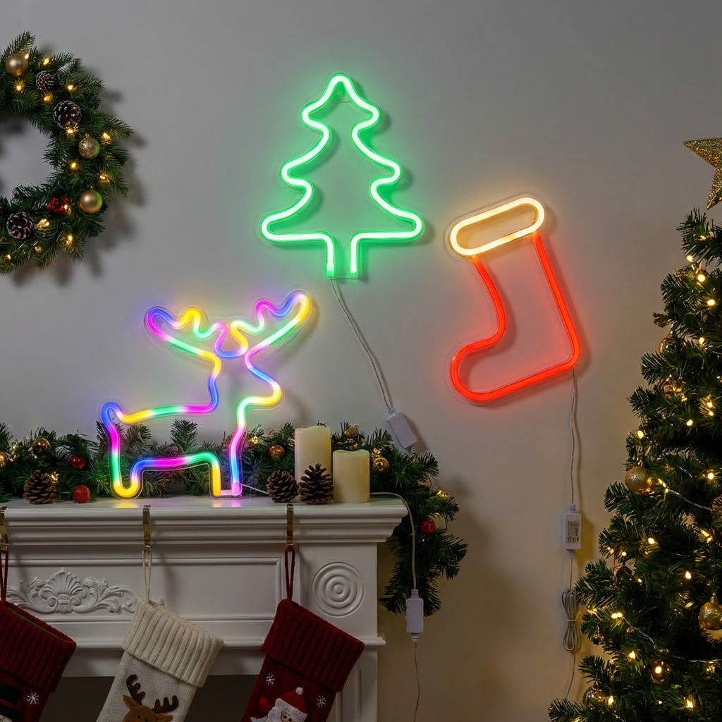 Juletræ neonskilt