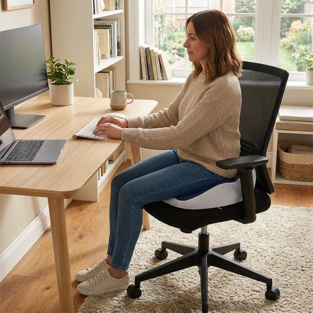 Justerbar siddehynde med memory foam-aflastning
