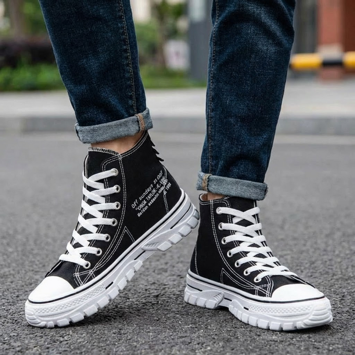 Casual Streetwear Herre Chunky Canvas High Tops
