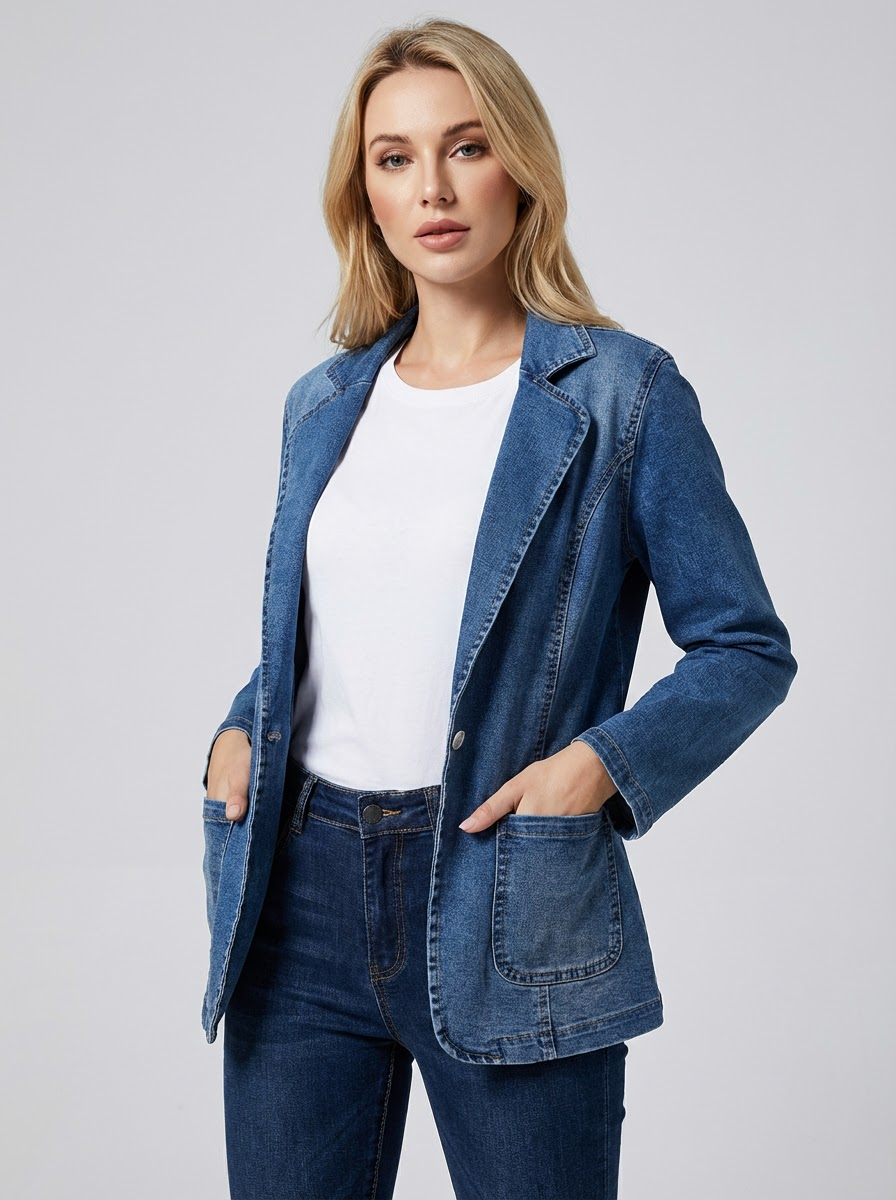 Stilfuld denimblazer til kvinder