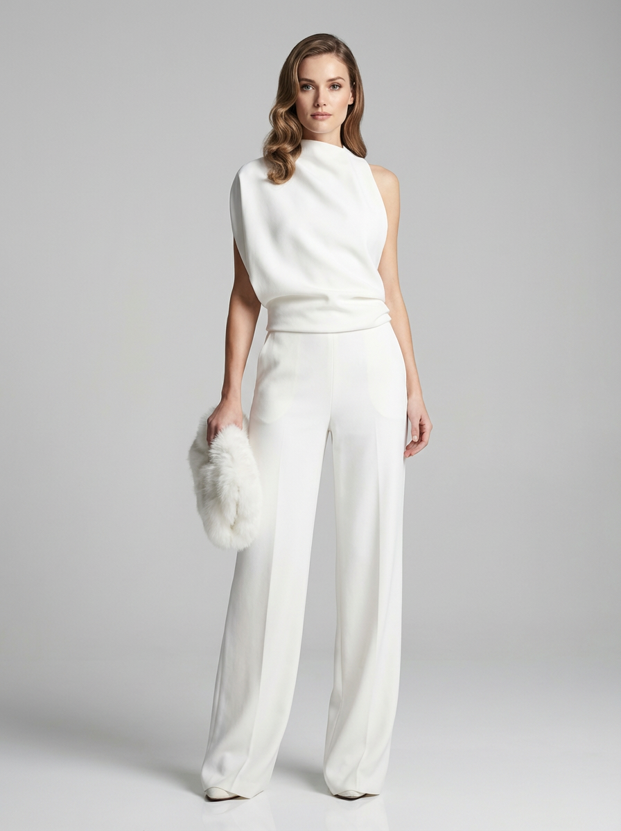 Ærmeløs jumpsuit med åben ryg