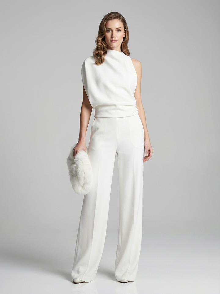 Ærmeløs jumpsuit med åben ryg