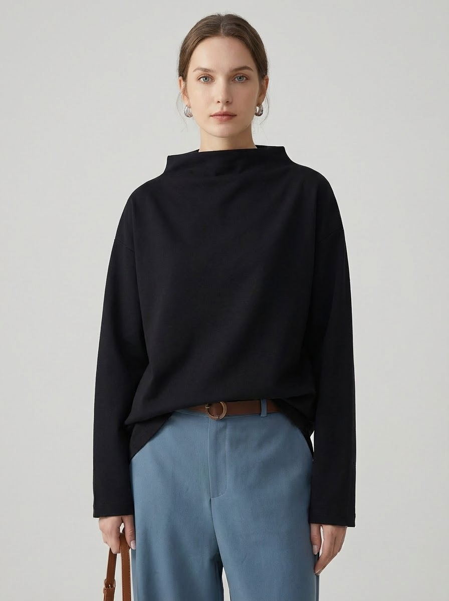 Minimalistisk Loose-Fit Top Tidløs Enkelhed med Hverdagskomfort