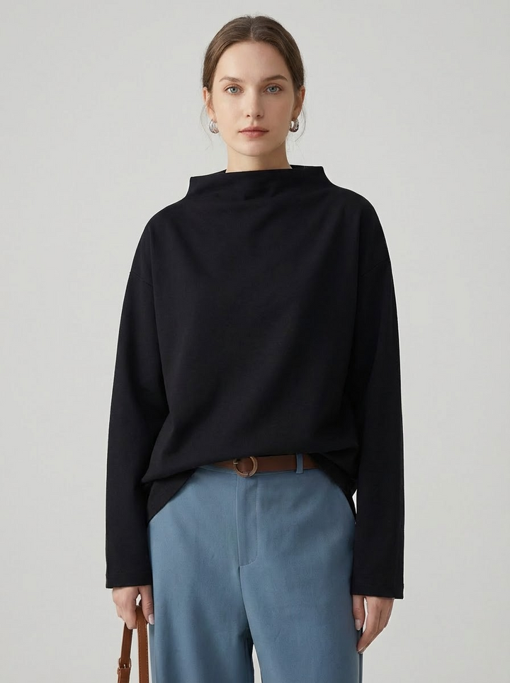 Minimalistisk Loose-Fit Top Tidløs Enkelhed med Hverdagskomfort