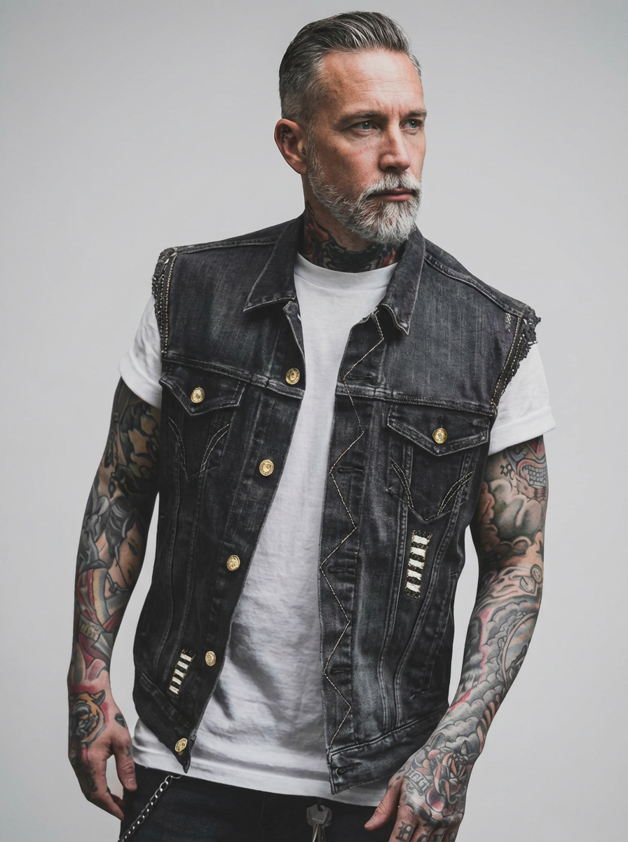 Retro Denim Herrevest