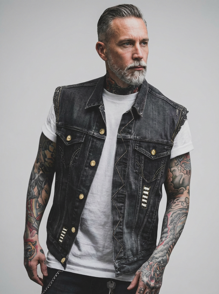 Retro Denim Herrevest