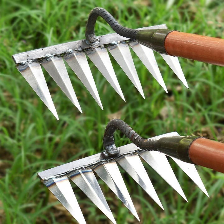 Praktisk havetool med 7‑tands rive