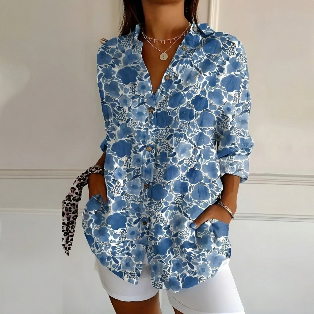 Casual og Elegant Blomstret Herreskjorte