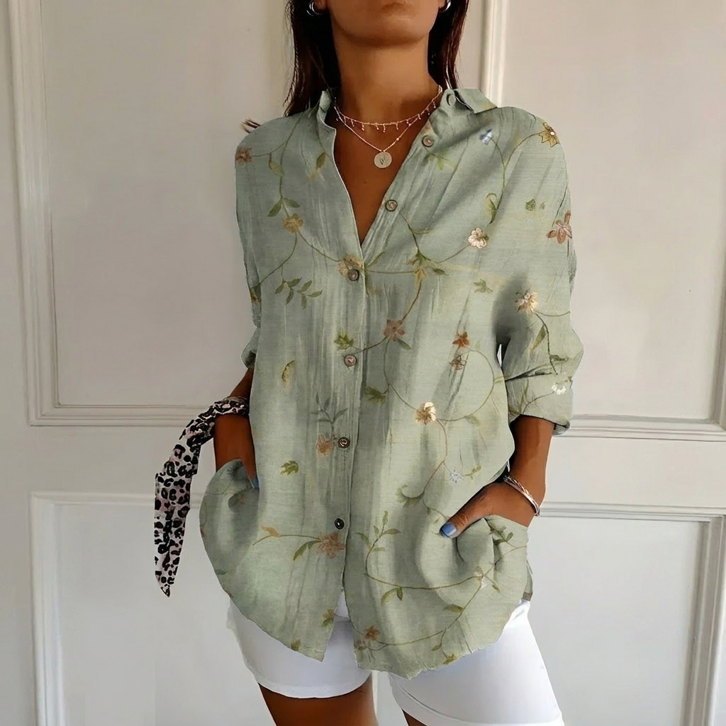 Casual og Elegant Blomstret Herreskjorte