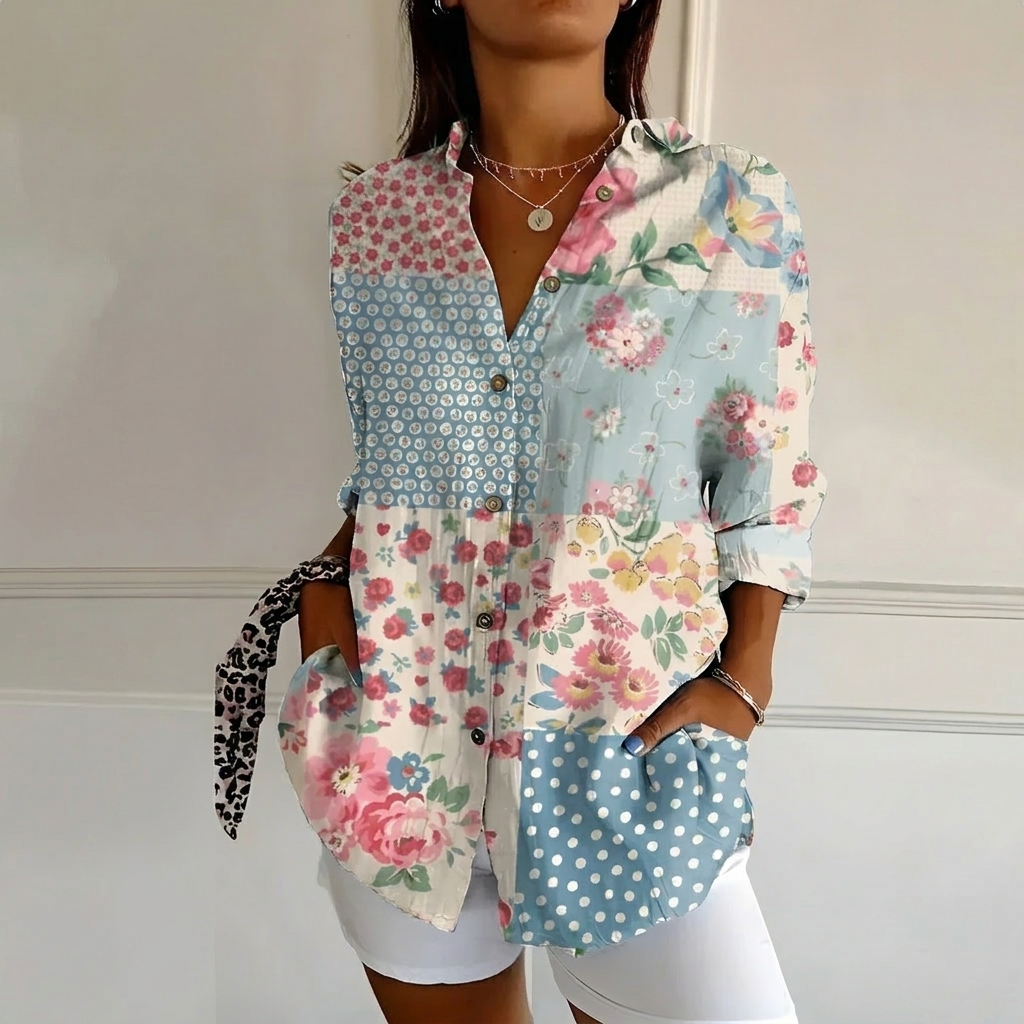 Casual og Elegant Blomstret Herreskjorte