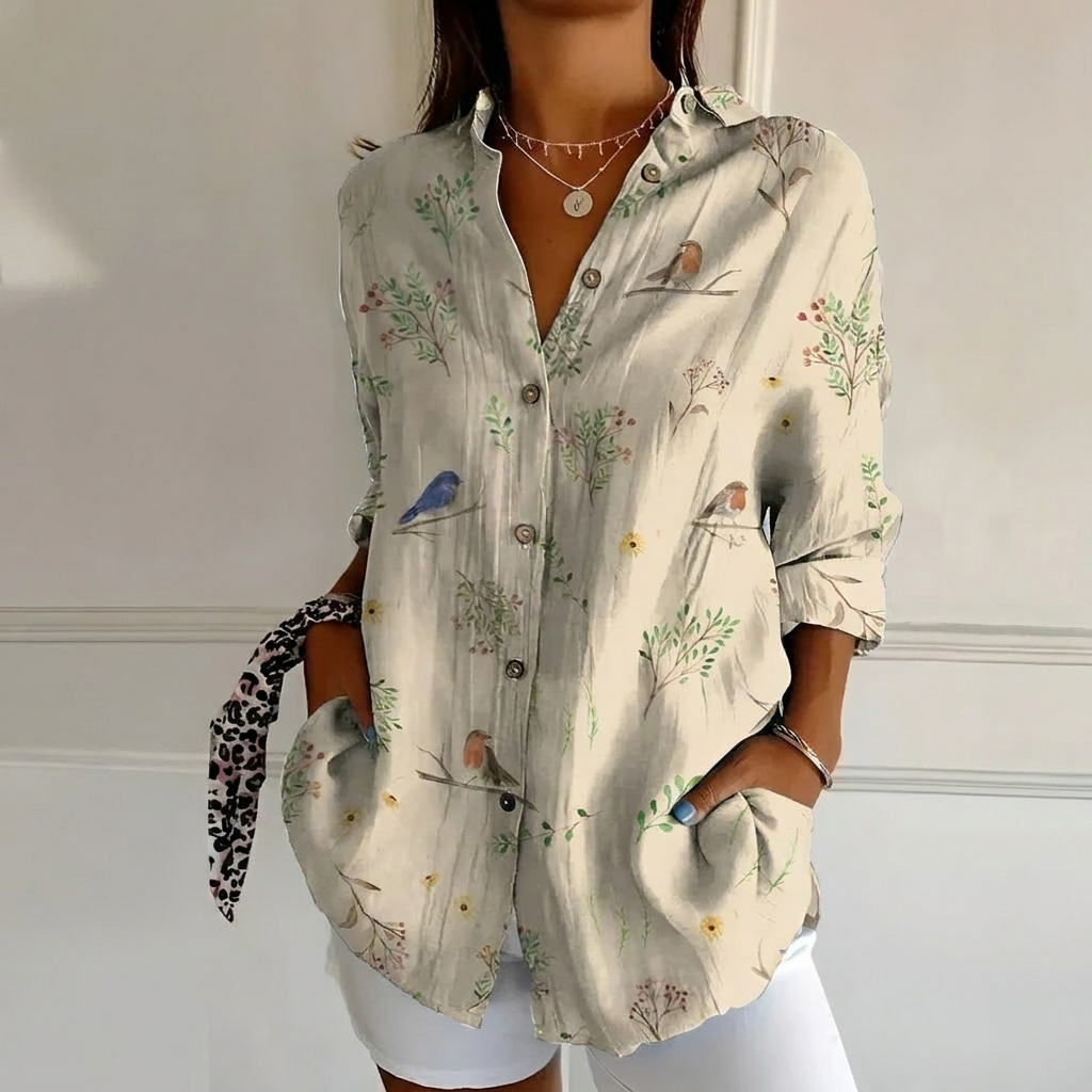 Casual og Elegant Blomstret Herreskjorte