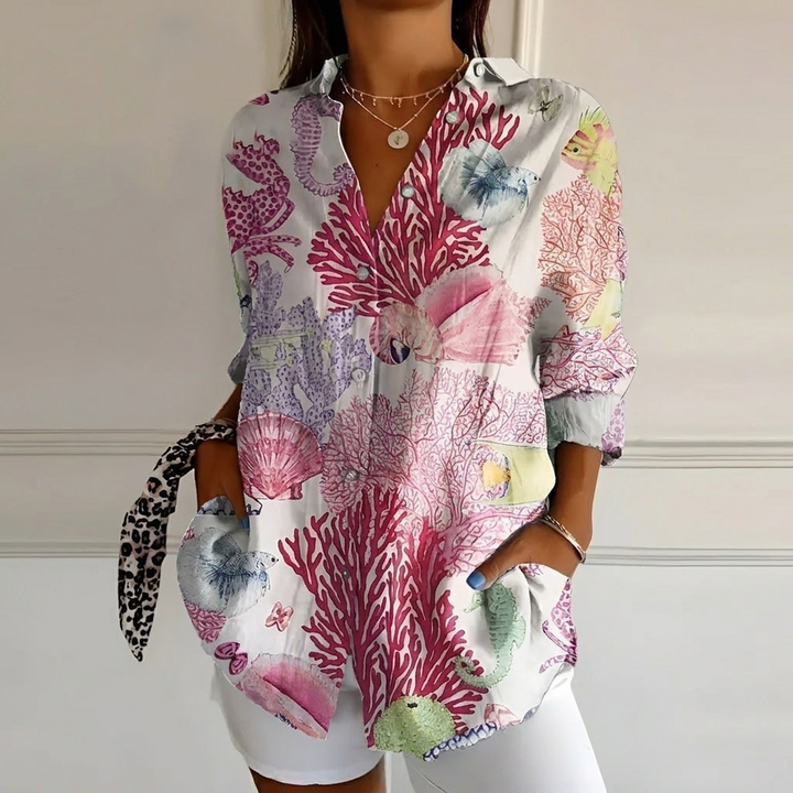 Casual og Elegant Blomstret Herreskjorte