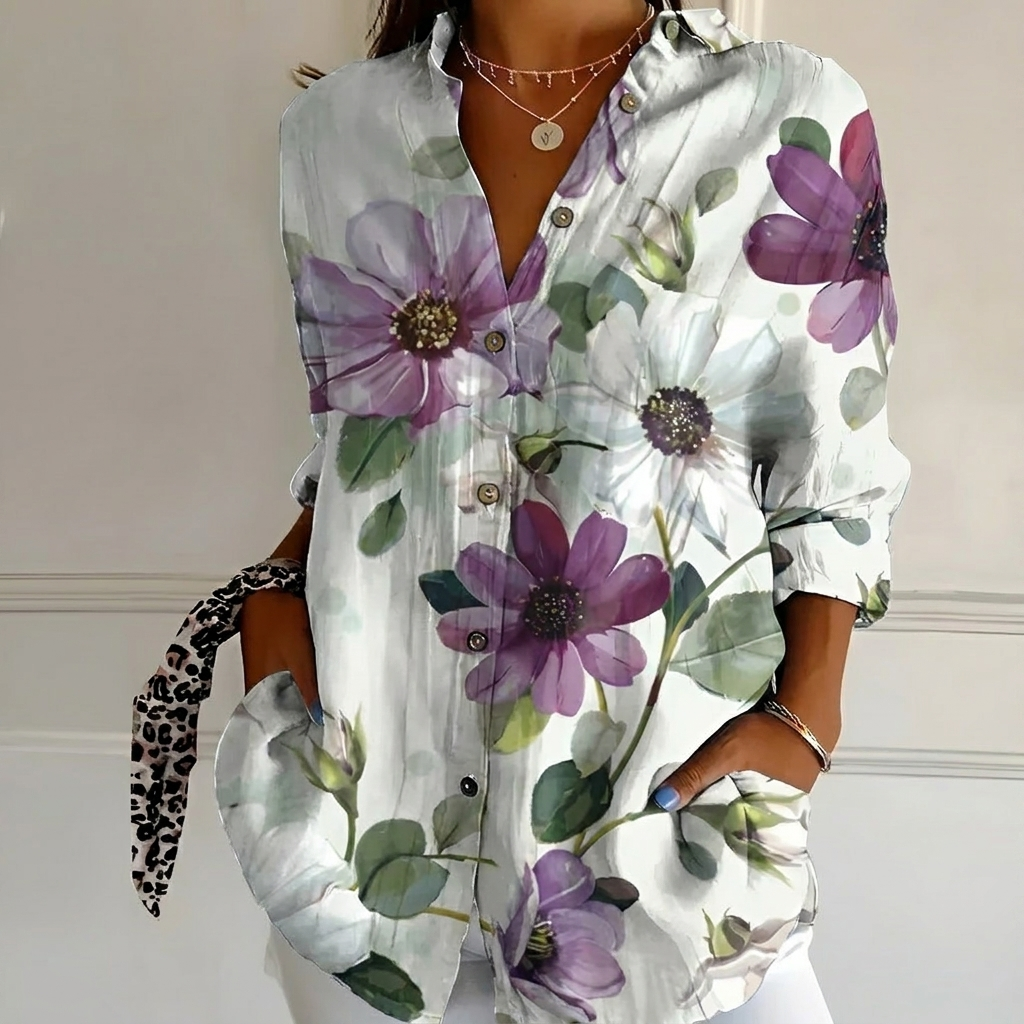 Casual og Elegant Blomstret Herreskjorte