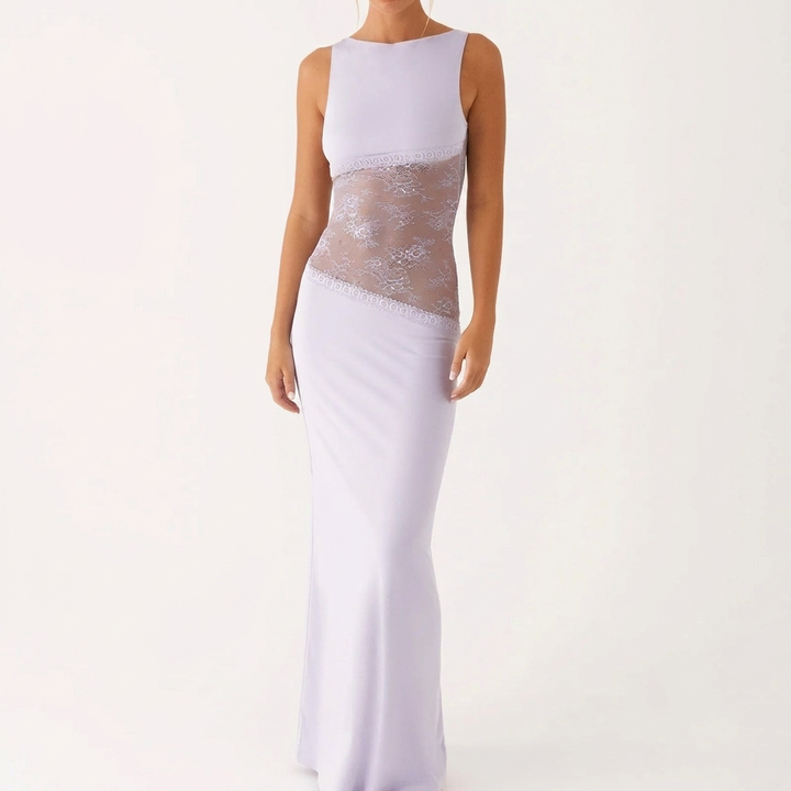 Lysegul Blondekjole – Elegant Lang Stil til Kvinder
