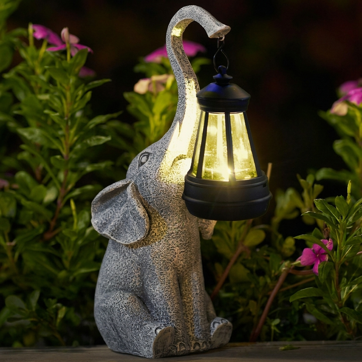 Dekorativ Elefant Solcellelampe