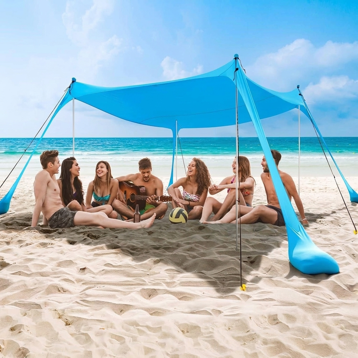 Stort Solskyggetelt til Strand med UV-Beskyttelse