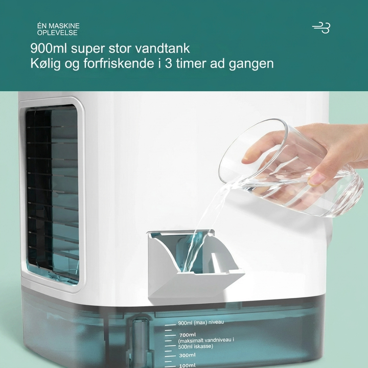 Desktop Mini Air Cooler med Vandtåge og Justerbar Køling