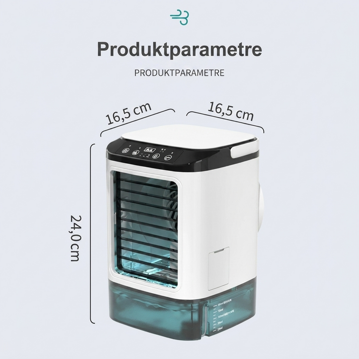 Desktop Mini Air Cooler med Vandtåge og Justerbar Køling