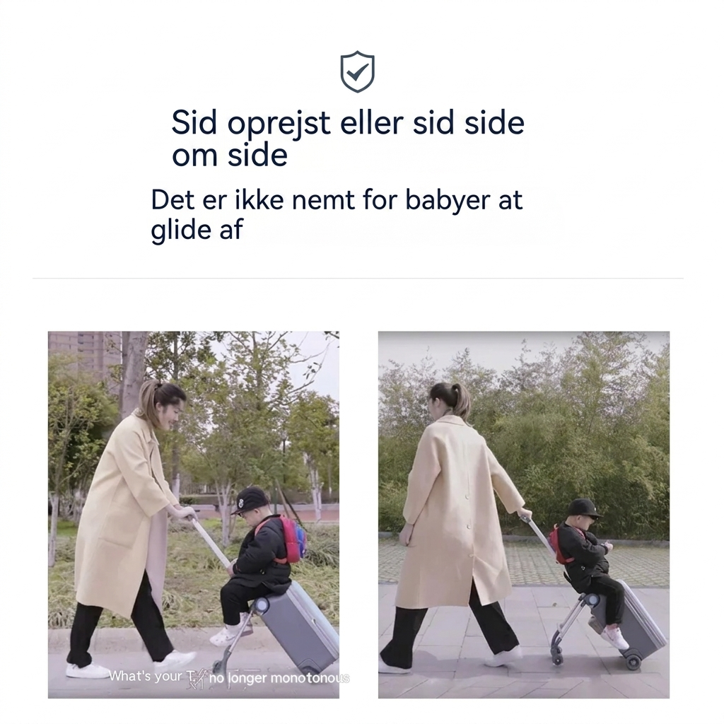 Multifunktionel Børnekuffert med Sidde- og Ridefunktion til rejser