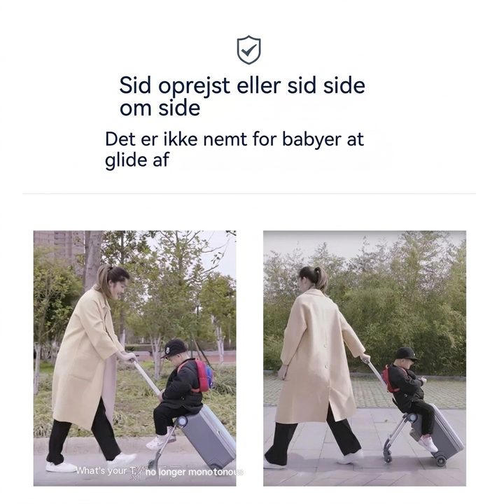 Multifunktionel Børnekuffert med Sidde- og Ridefunktion til rejser
