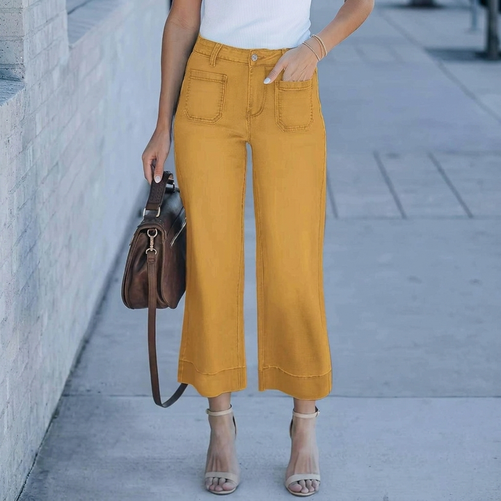 Casual Chic Høj Talje Straight Bred Ben Jeans