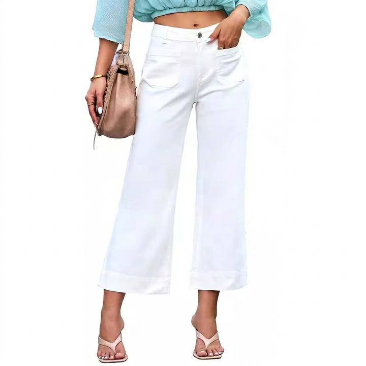 Casual Chic Høj Talje Straight Bred Ben Jeans