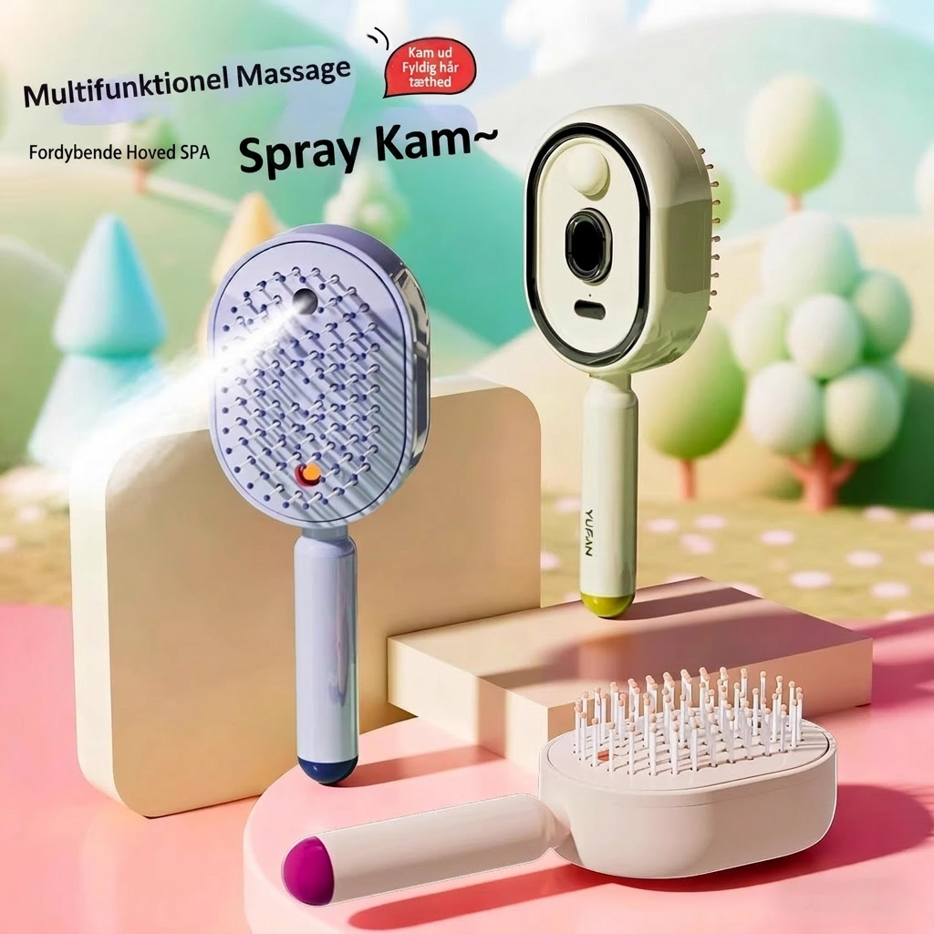 Smart Airbag Massage Hårbørste med Essentiel Olie Spray