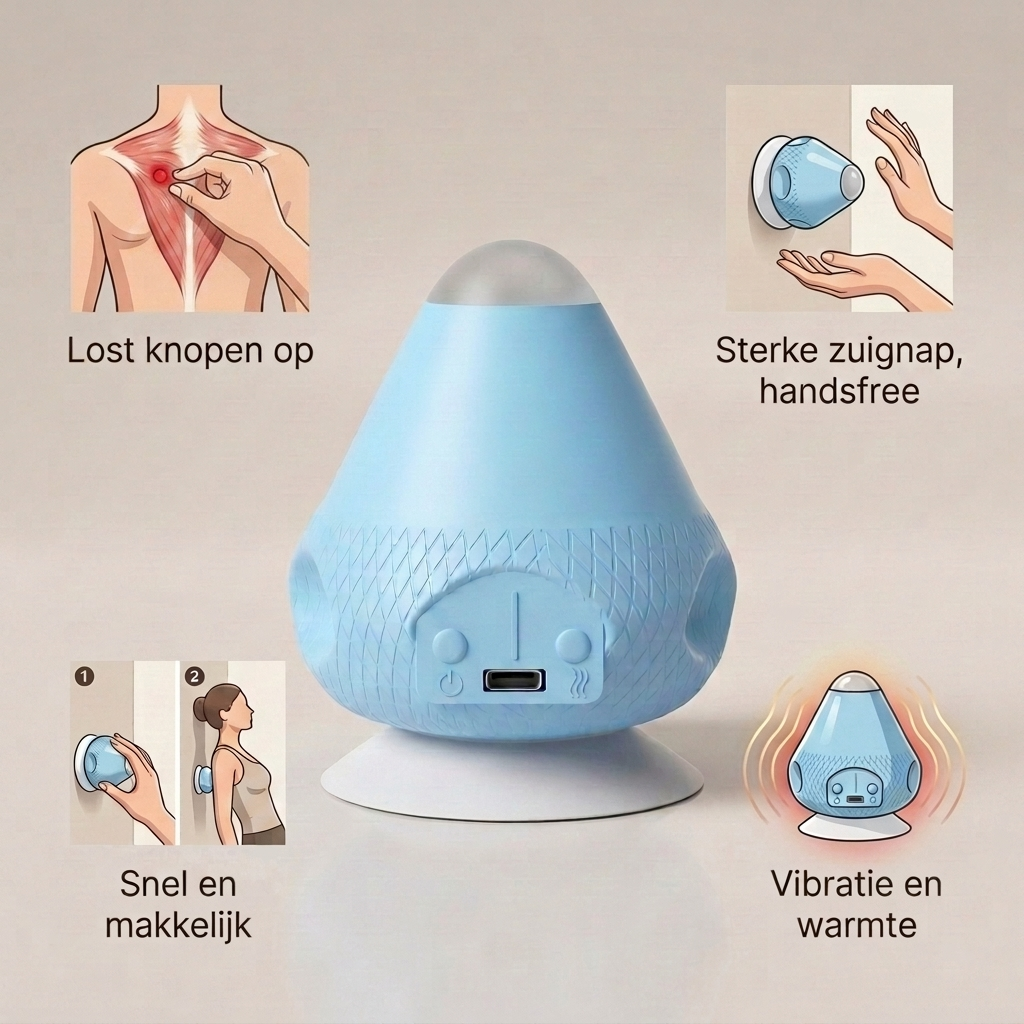 Triggerpunkt-vægmassageapparat med varme og vibration