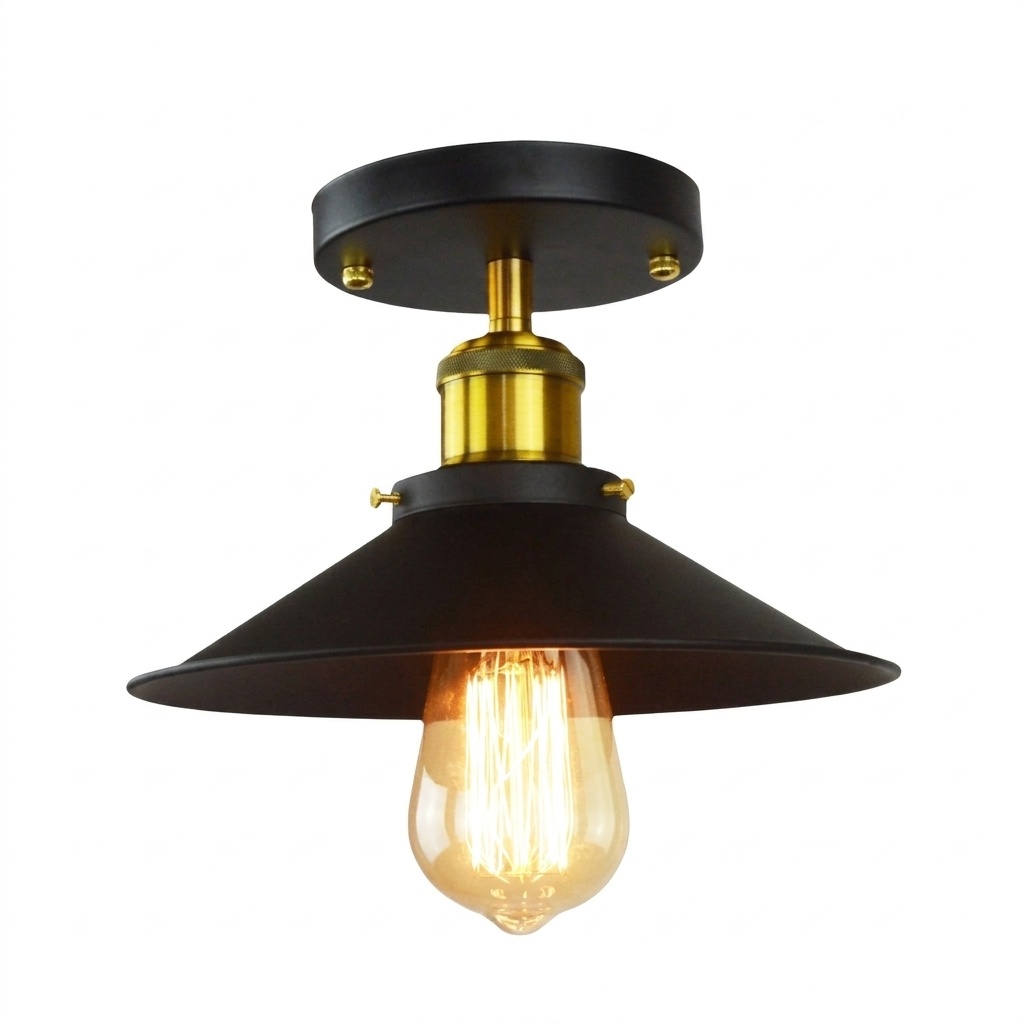 Loftslampe i jern i industriel retrostil