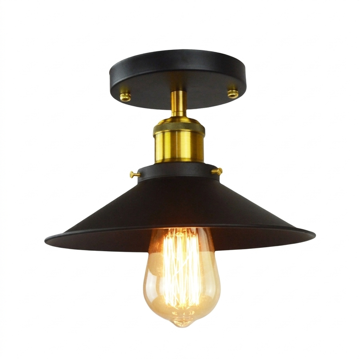 Loftslampe i jern i industriel retrostil