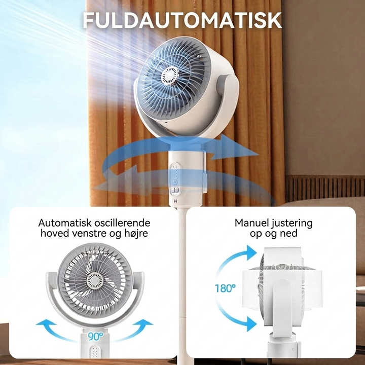 Stille gulvventilator – Fjernbetjening oscillation