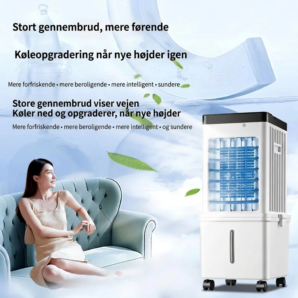 Bærbar mini-bordventilator med svingfunktion og kraftig luftcirkulation